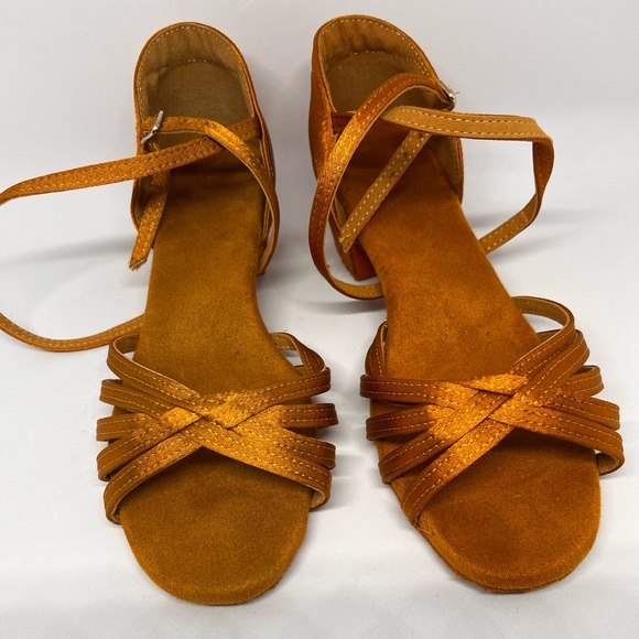 Other - Latin Ballroom Dance Shoes for Girls Kids Satin Low Heel Dancing Shoes